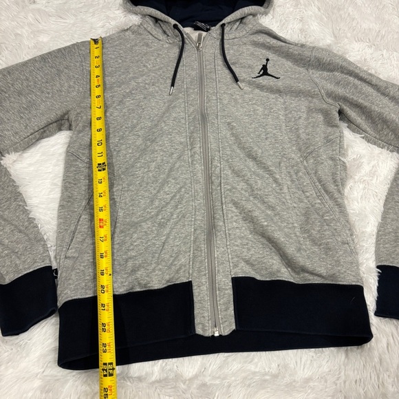 Nike Air Jordan All Around FZ Hooded Zip Front Gray Black Jacket Medium - Picture 4 of 12